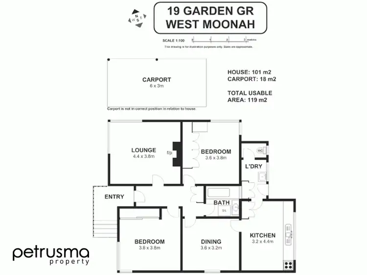 Floorplan of Homely house listing, 19 Garden Grove, West Moonah TAS 7009