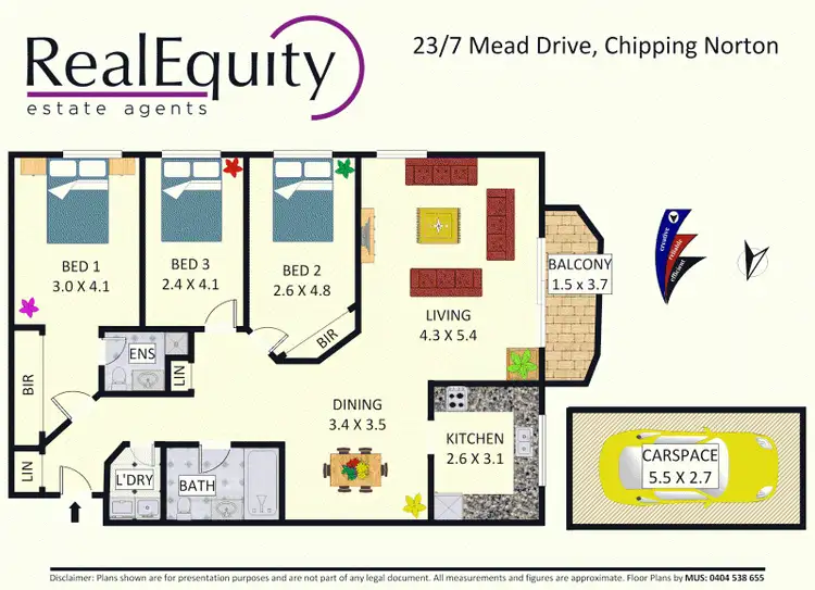Floorplan of Homely unit listing, 23/7 Mead Drive, Chipping Norton NSW 2170