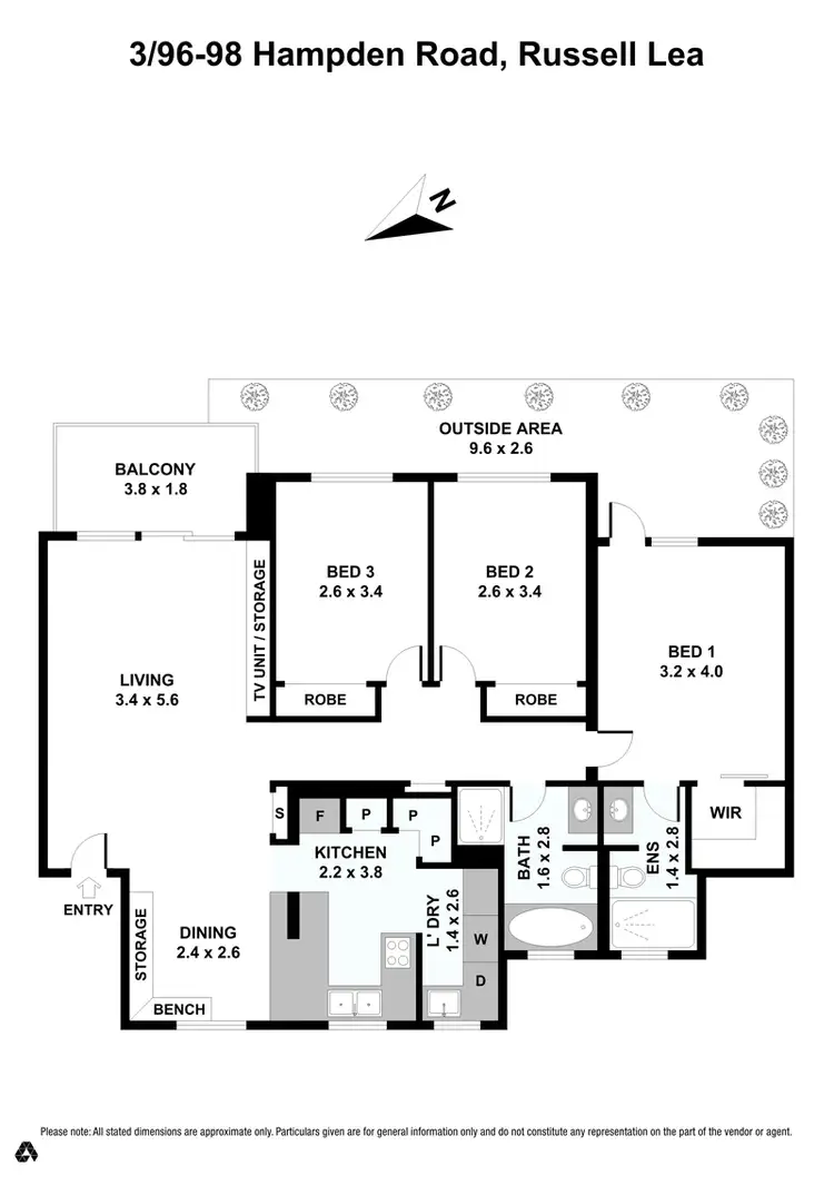 Floorplan of Homely apartment listing, 3/96 - 98 Hampden Road, Russell Lea NSW 2046