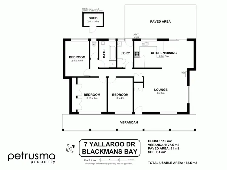Floorplan of Homely house listing, 7 Yallaroo Drive, Blackmans Bay TAS 7052