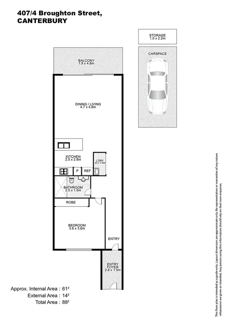 Floorplan of Homely apartment listing, 407/4 Broughton Street, Canterbury NSW 2193