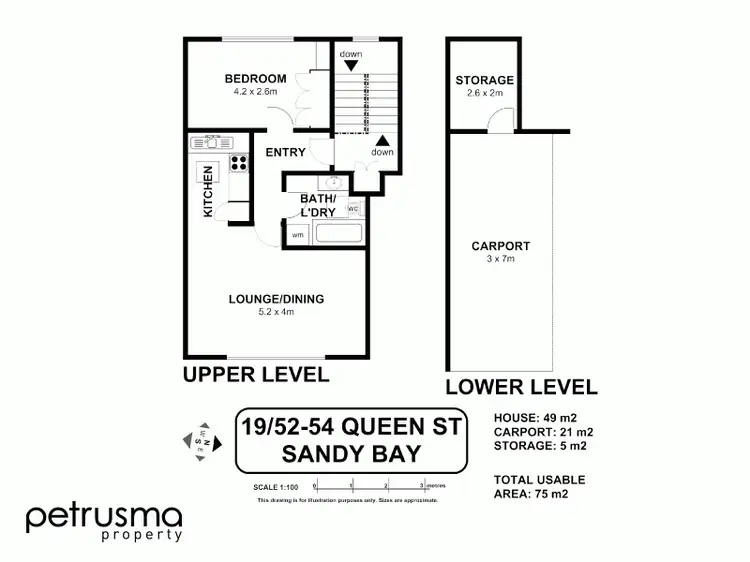 Floorplan of Homely house listing, 19/52-54 Queen Street, Sandy Bay TAS 7005