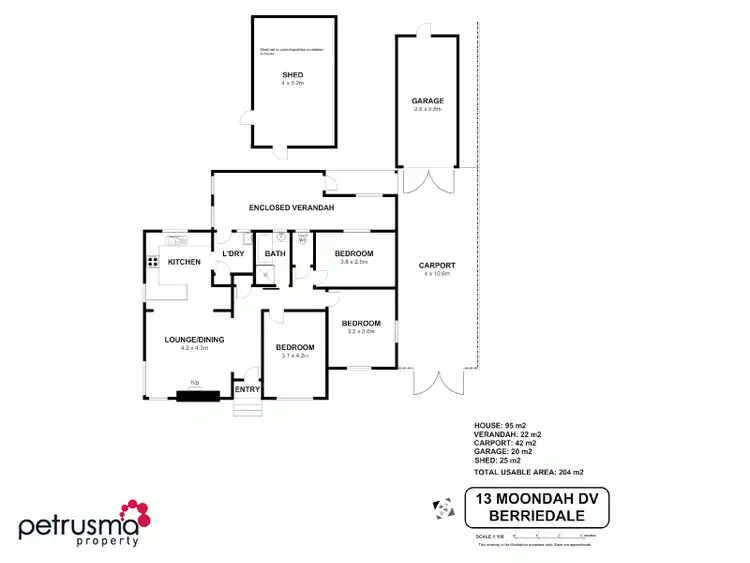 Floorplan of Homely house listing, 13 Moondah Drive, Berriedale TAS 7011