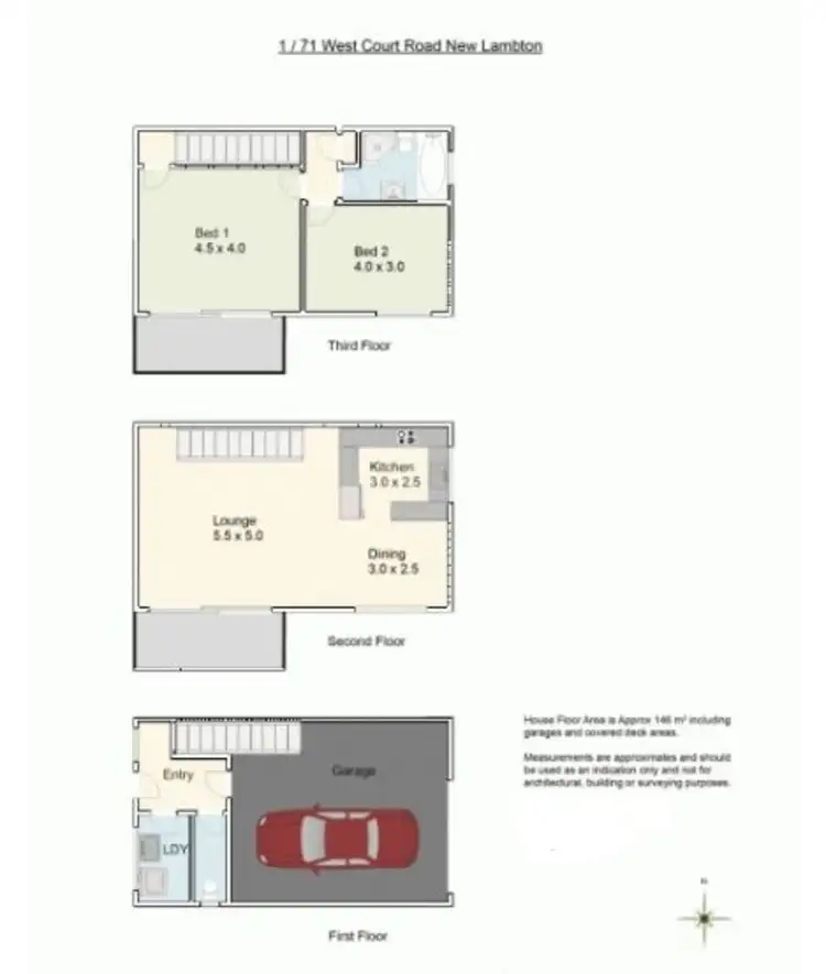Floorplan of Homely unit listing, 1/71 Westcourt, New Lambton NSW 2305