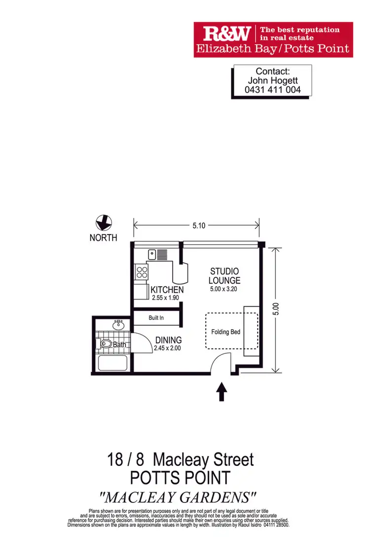 Floorplan of Homely studio listing, 18/8 Macleay Street, Potts Point NSW 2011