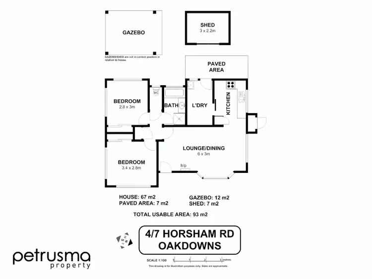 Floorplan of Homely unit listing, 4 / 7 Horsham Road, Oakdowns TAS 7019