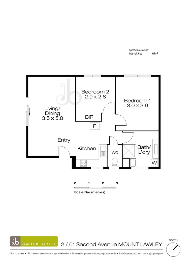 Floorplan of Homely apartment listing, 2/61 Second Avenue, Mount Lawley WA 6050
