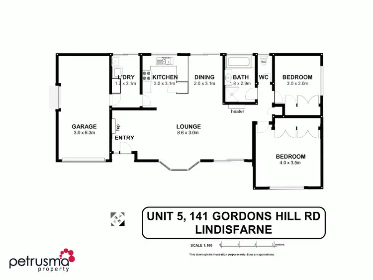 Floorplan of Homely villa listing, 5/141 Gordons Hill Road, Lindisfarne TAS 7015