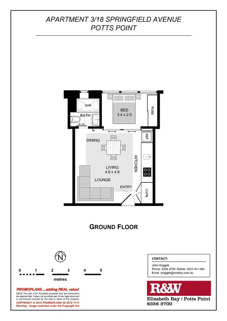 Floorplan of Homely studio listing, 3/18 Springfield Avenue, Potts Point NSW 2011