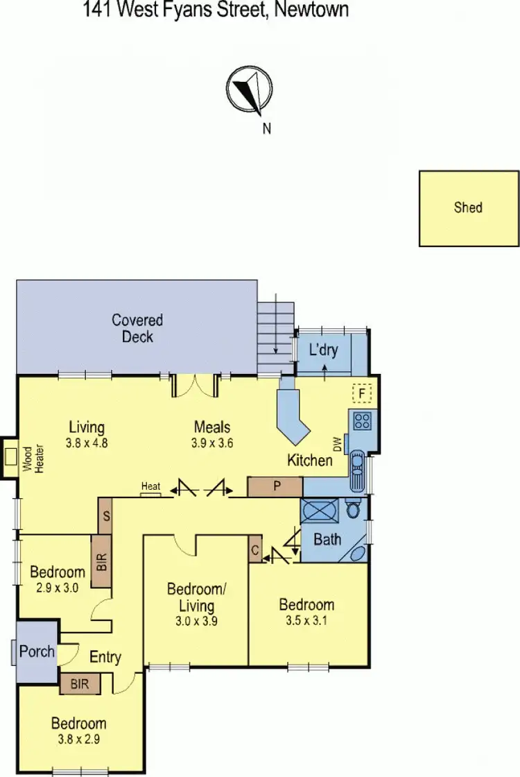 Floorplan of Homely house listing, 141 West Fyans Street, Newtown VIC 3220