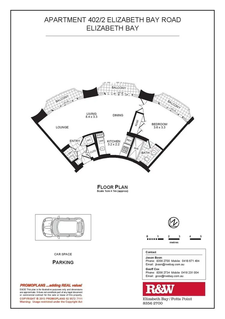Floorplan of Homely apartment listing, 402/2 Elizabeth Bay Road, Elizabeth Bay NSW 2011