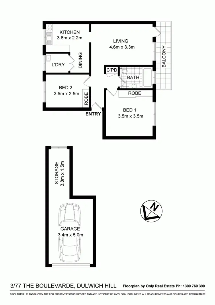 Floorplan of Homely unit listing, 3/77 The Boulevarde, Dulwich Hill NSW 2203