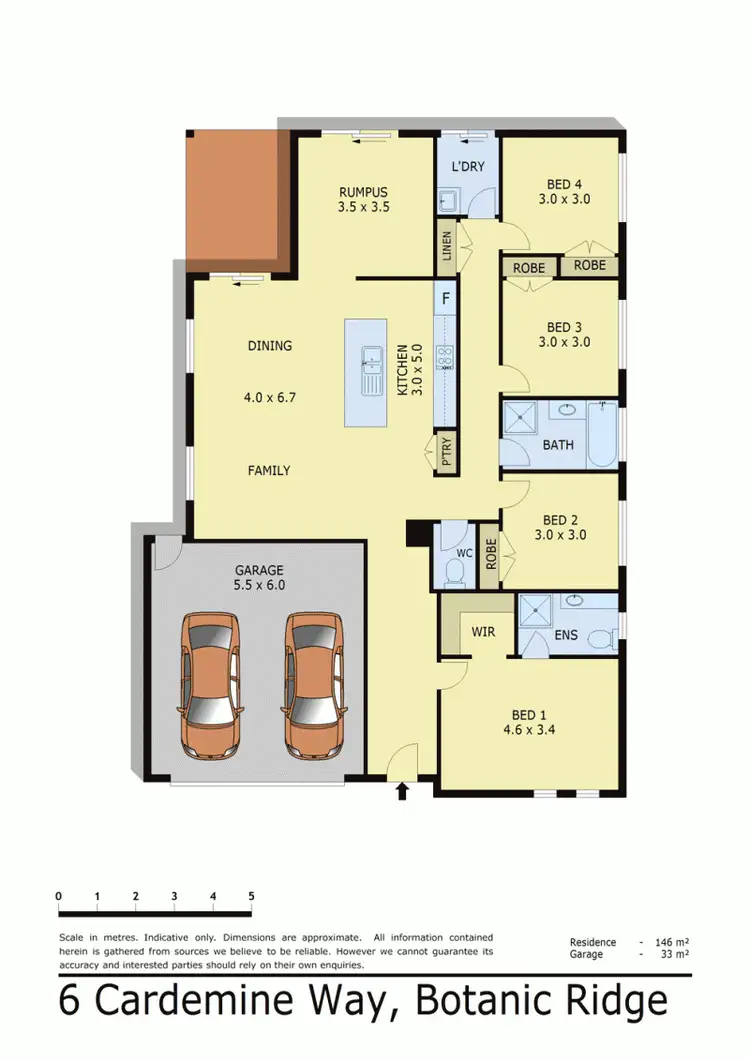 Floorplan of Homely house listing, 6 CARDEMINE WAY, Botanic Ridge VIC 3977