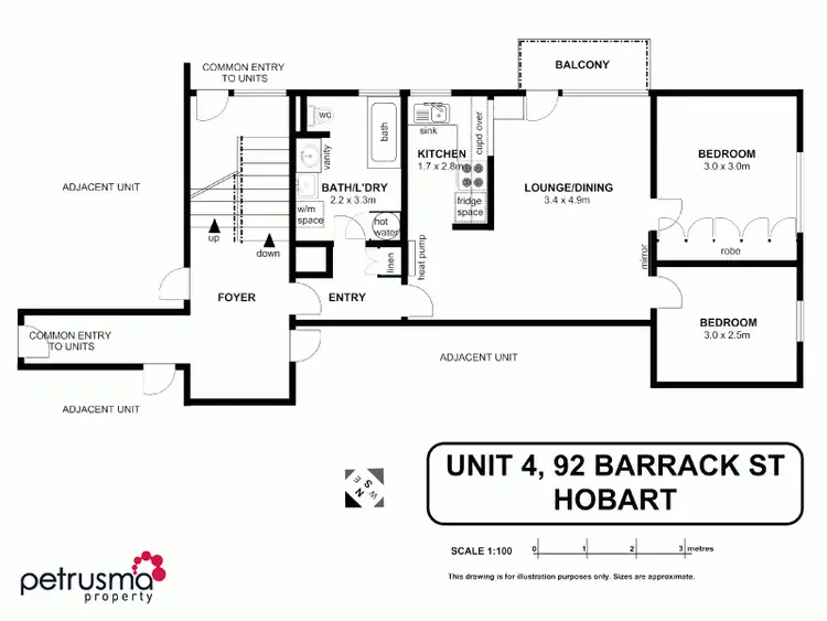 Floorplan of Homely unit listing, 4/92 Barrack Street, Hobart TAS 7000