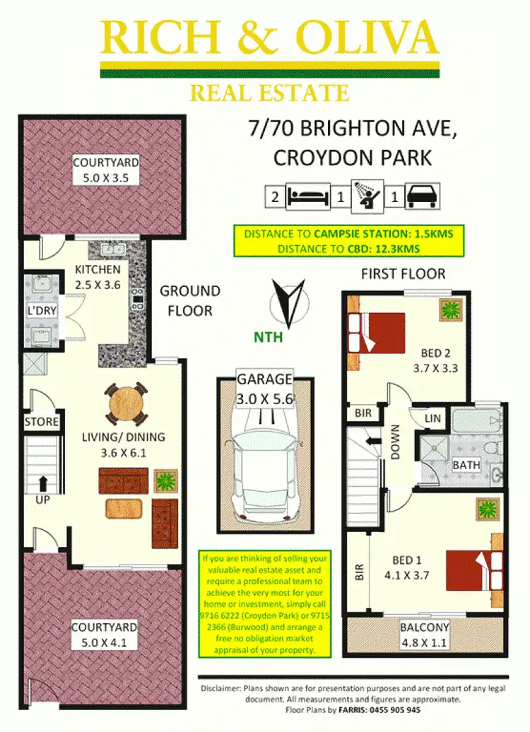 Floorplan of Homely townhouse listing, 7/70 Brighton Avenue (Cnr Wentworth St), Croydon Park NSW 2133
