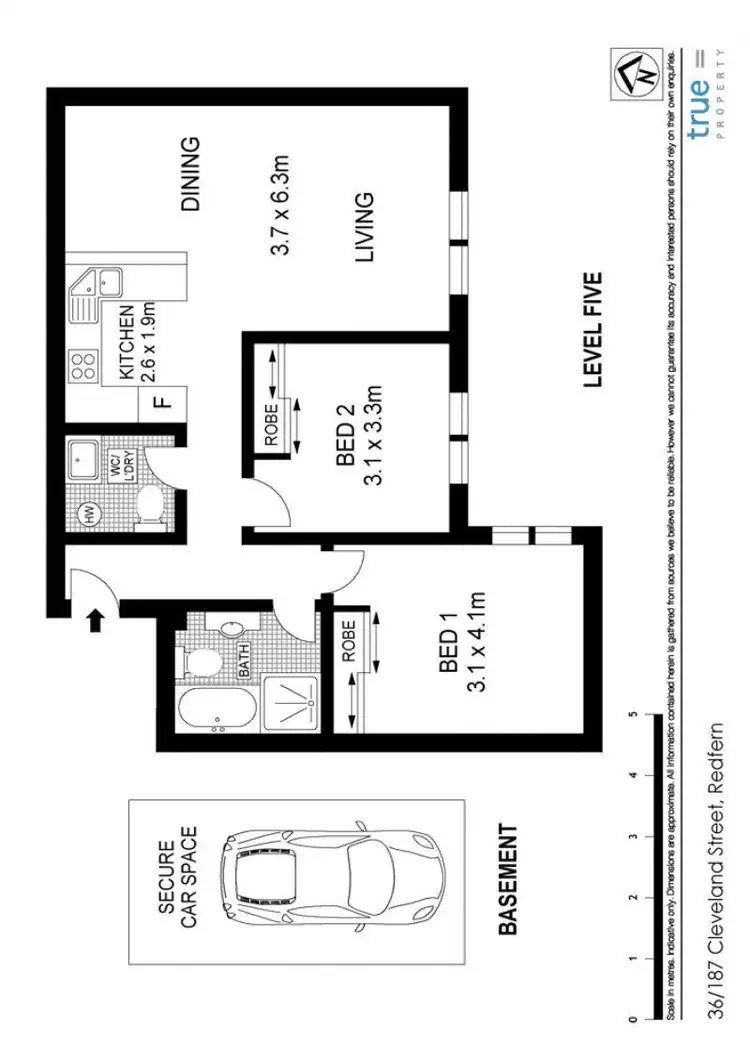 Floorplan of Homely apartment listing, Unit 36/187 Cleveland Street, Redfern NSW 2016