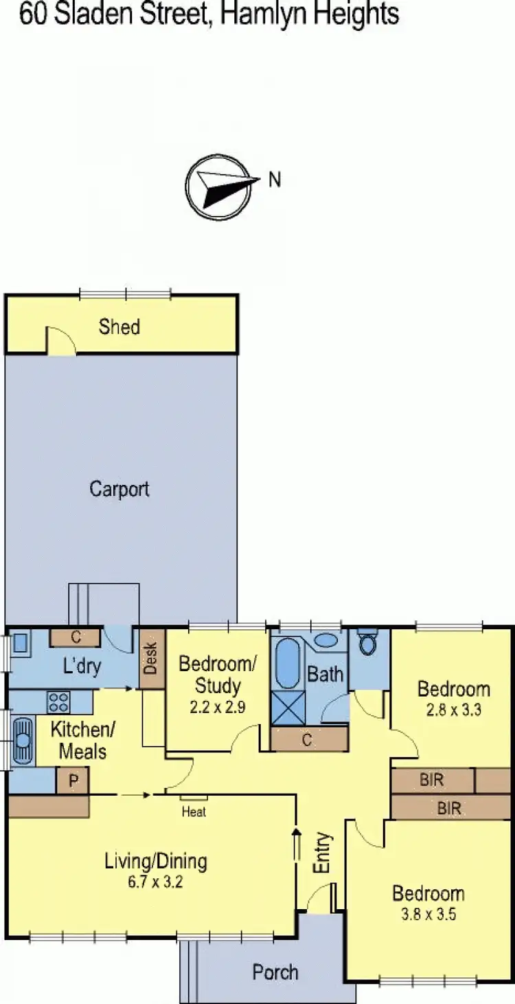Floorplan of Homely house listing, 60 Sladen Street, Hamlyn Heights VIC 3215