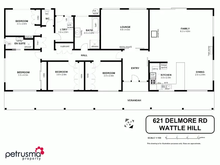 Floorplan of Homely house listing, 621 Delmore Road, Wattle Hill TAS 7172