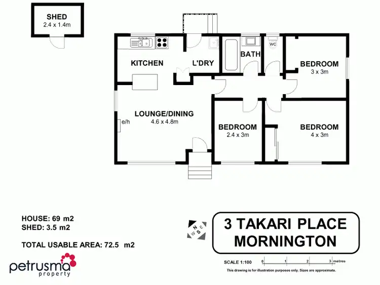 Floorplan of Homely house listing, 3 Takari Place, Mornington TAS 7018