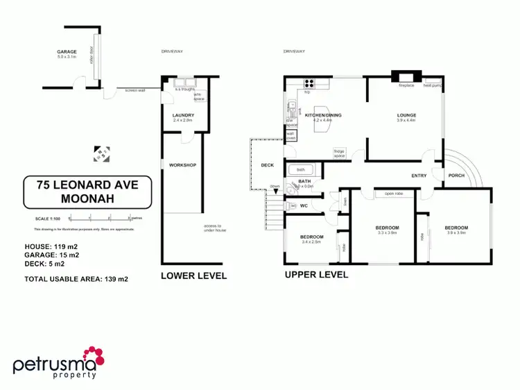 Floorplan of Homely house listing, 75 Leonard Avenue, Moonah TAS 7009