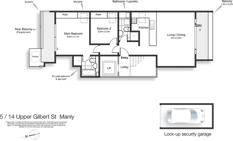 Floorplan of Homely apartment listing, 5/14 Upper Gilbert Street, Manly NSW 2095