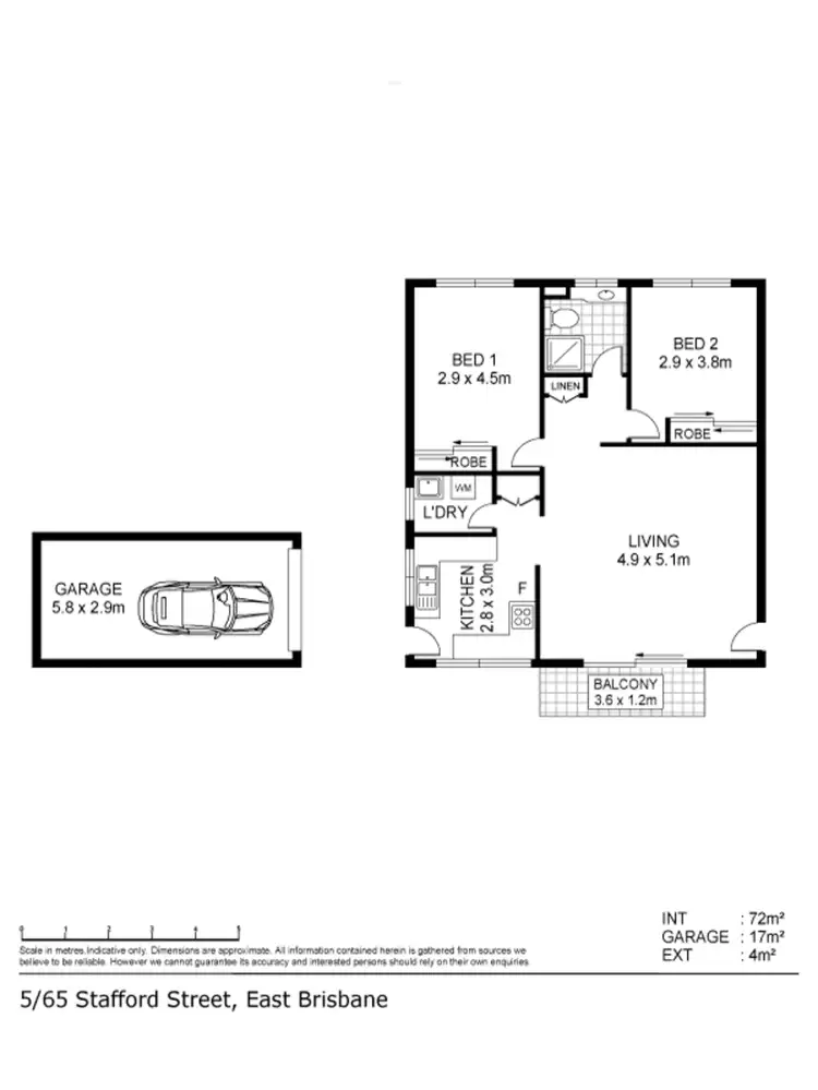 Floorplan of Homely unit listing, 5/65 Stafford Street, East Brisbane QLD 4169