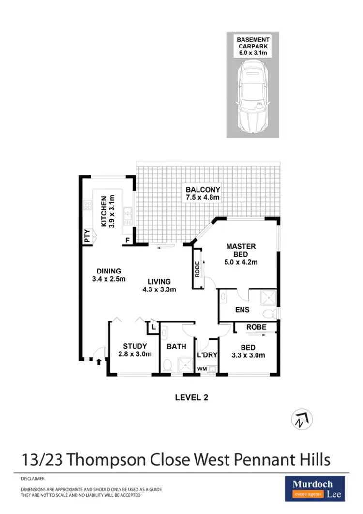 Floorplan of Homely unit listing, 13/23 Thompson Close, West Pennant Hills NSW 2125