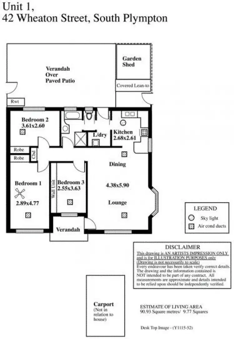 Floorplan of Homely unit listing, 1/42 Wheaton Street, South Plympton SA 5038
