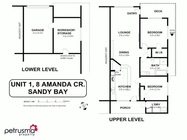 Floorplan of Homely unit listing, 1/8 Amanda Crescent, Sandy Bay TAS 7005