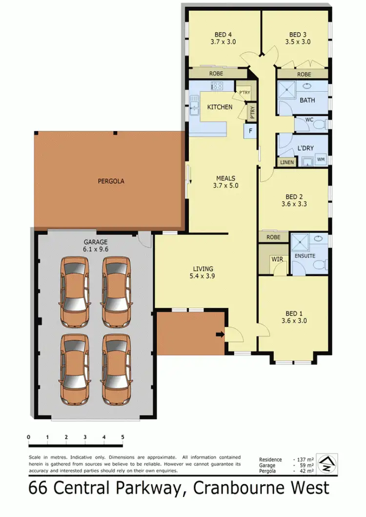 Floorplan of Homely house listing, 66 CENTRAL PARKWAY, Cranbourne West VIC 3977