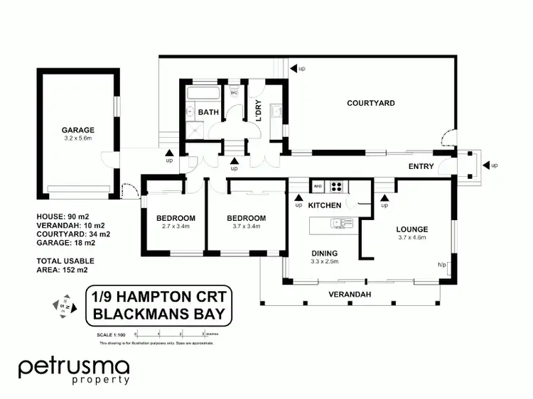 Floorplan of Homely house listing, 1/9 Hampton Court, Blackmans Bay TAS 7052