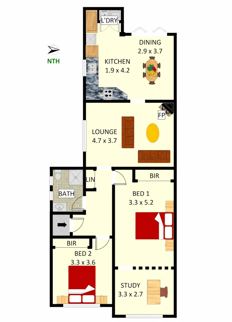 Floorplan of Homely semi-detached listing, 7 Chisholm Street, Belfield NSW 2191