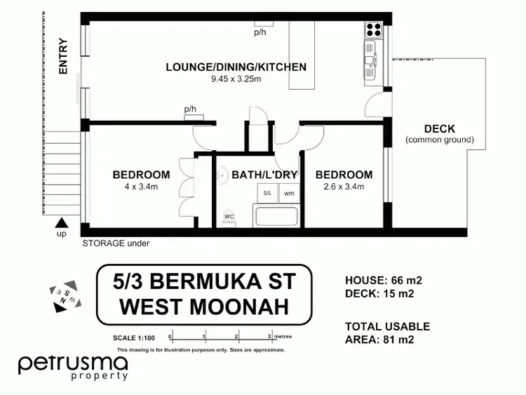 Floorplan of Homely unit listing, 5/3 Bermuka Street, West Moonah TAS 7009