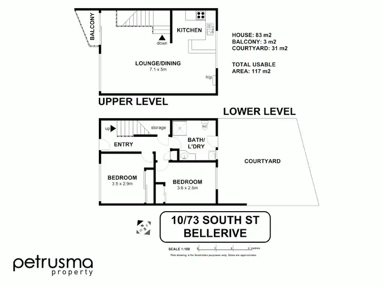 Floorplan of Homely unit listing, 10/73 South Street, Bellerive TAS 7018
