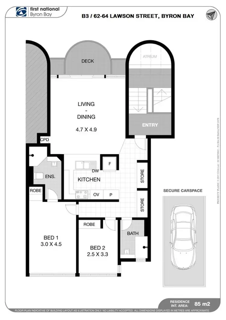 Floorplan of Homely unit listing, B3/62-64 Lawson Street, Byron Bay NSW 2481