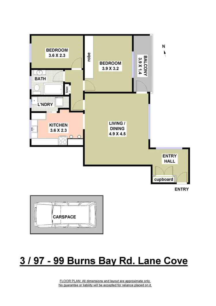 Floorplan of Homely apartment listing, 3/97-99 Burns Bay Road, Lane Cove NSW 2066