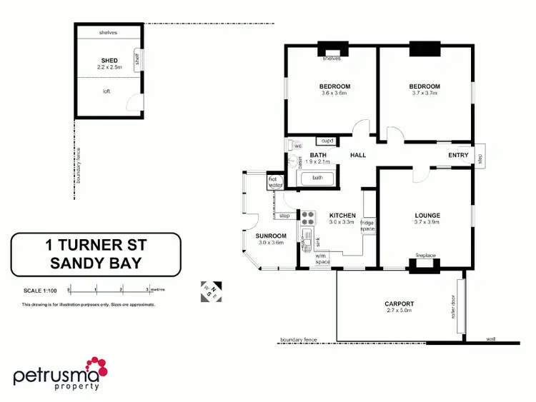 Floorplan of Homely house listing, 1 Turner Street, Sandy Bay TAS 7005