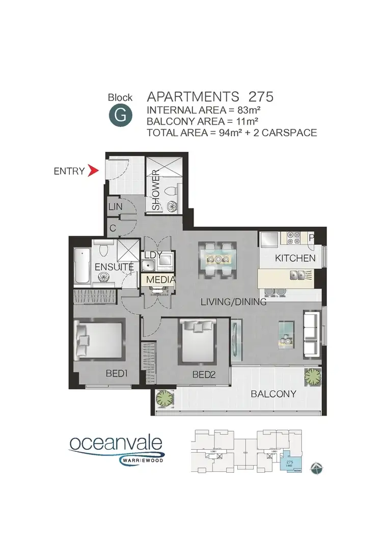 Floorplan of Homely apartment listing, 275/79-91 Macpherson St, Warriewood NSW 2102