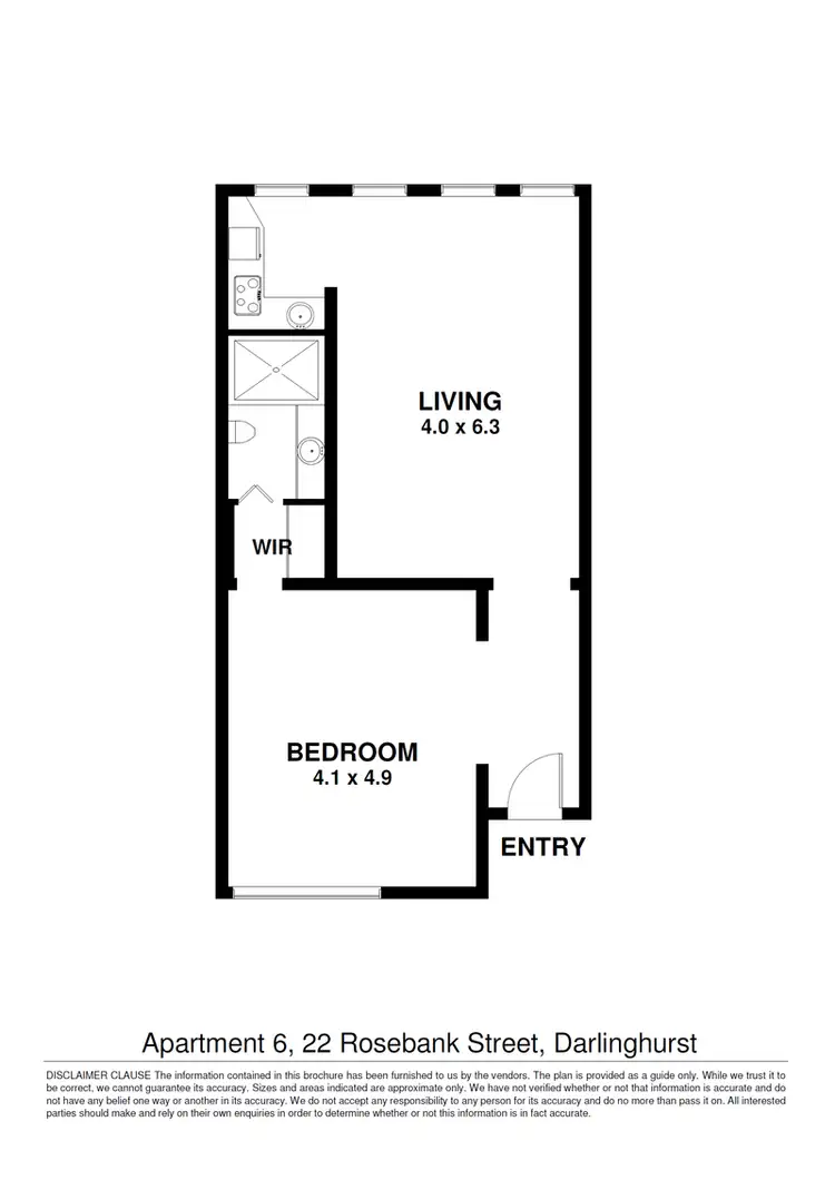 Floorplan of Homely apartment listing, 6/22 Rosebank Street, Darlinghurst NSW 2010