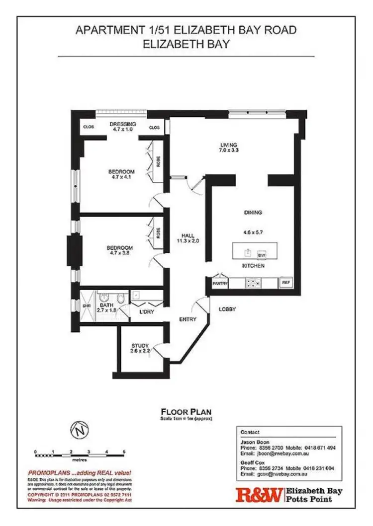 Floorplan of Homely apartment listing, 1/51 Elizabeth Bay Road, Elizabeth Bay NSW 2011