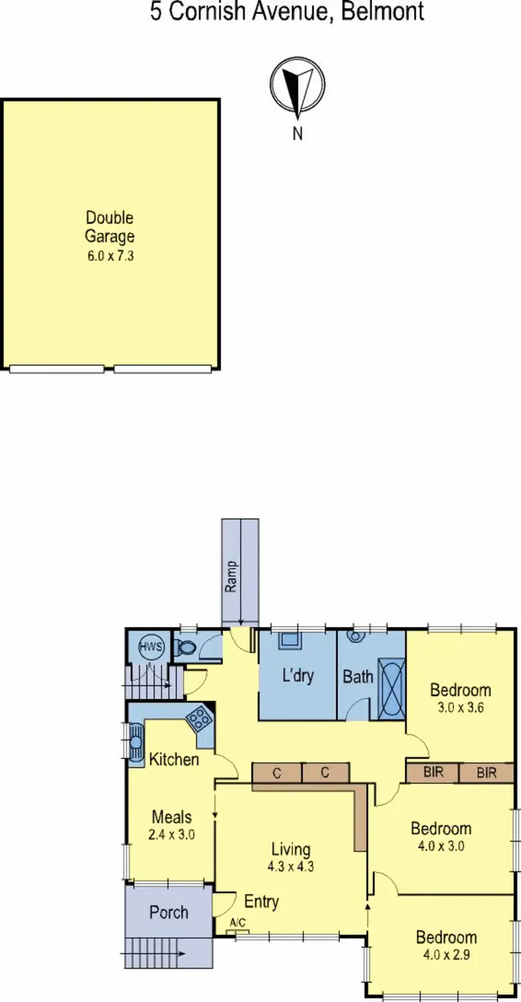 Floorplan of Homely house listing, 5 Cornish Avenue, Belmont VIC 3216