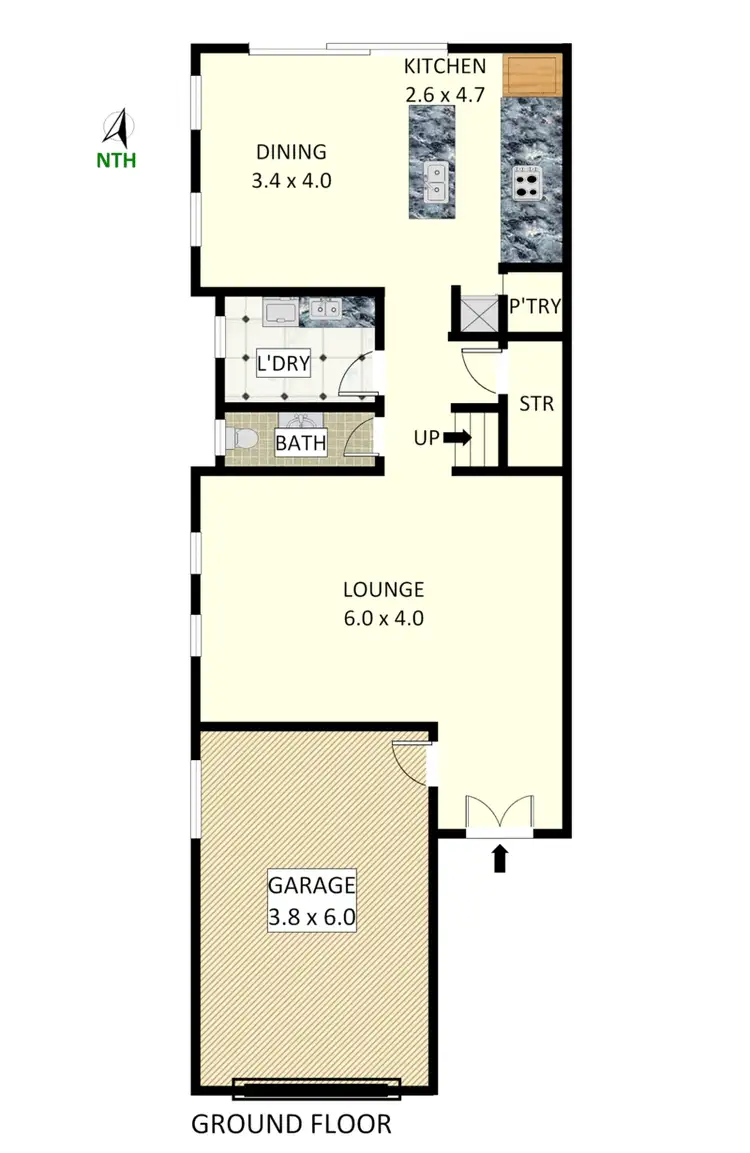 Floorplan of Homely semi-detached listing, 25 Jay Avenue, Belfield NSW 2191