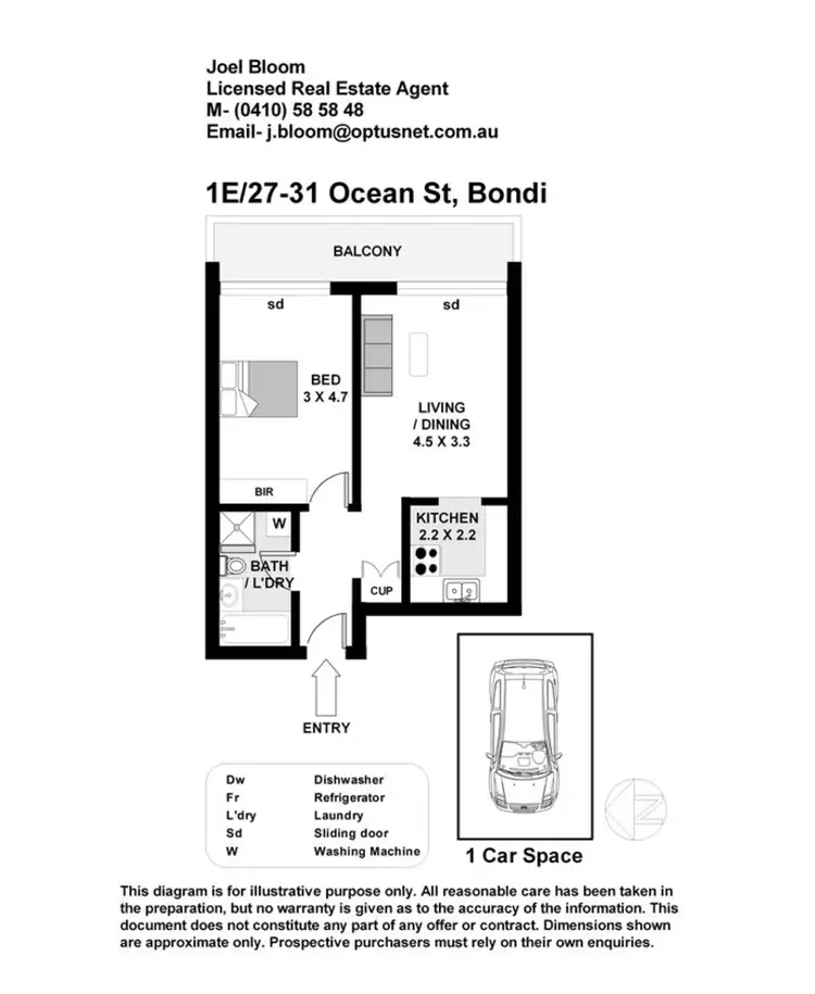 Floorplan of Homely apartment listing, 1E/27-31 Ocean Street, Bondi NSW 2026