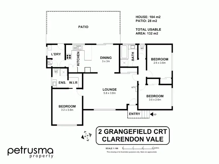 Floorplan of Homely house listing, 2 Grangefield Court, Clarendon Vale TAS 7019