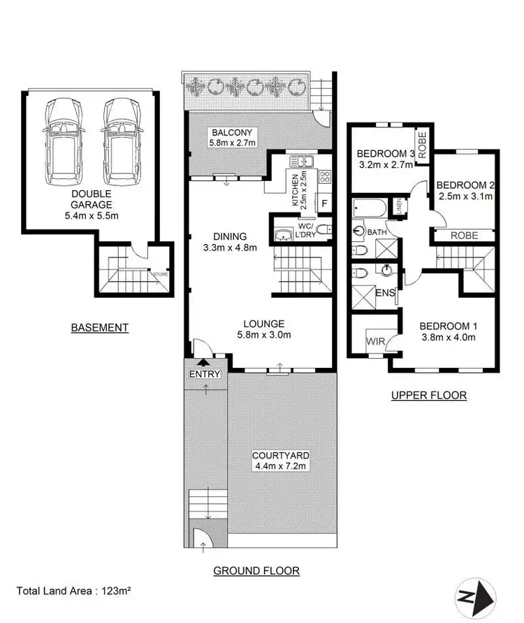 Floorplan of Homely townhouse listing, 5/395 Port Hacking Road, Caringbah NSW 2229