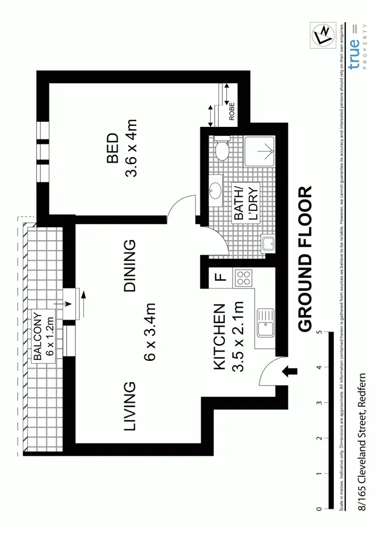 Floorplan of Homely apartment listing, 8/165 Cleveland Street, Redfern NSW 2016