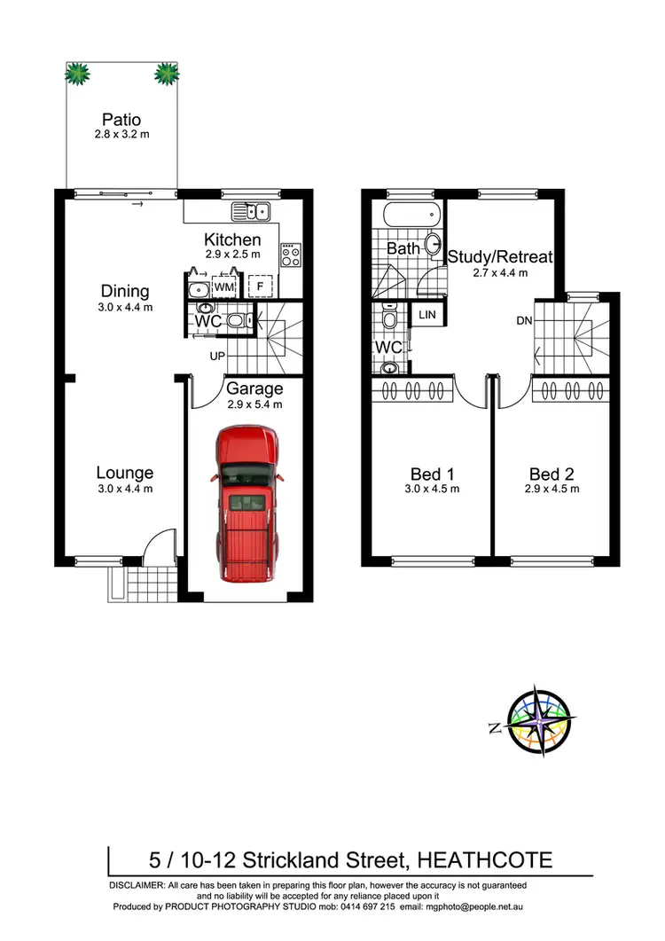 Floorplan of Homely townhouse listing, 5/10-12 Strickland Street, Heathcote NSW 2233