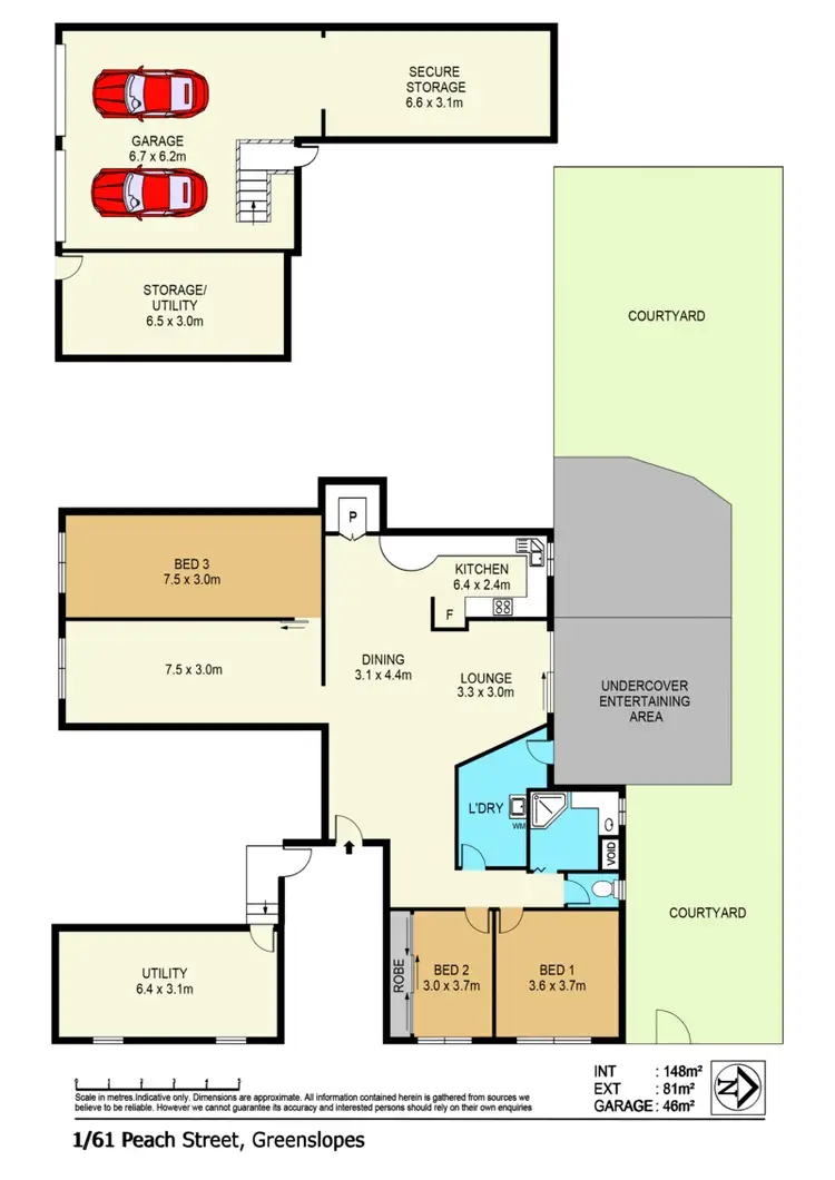 Floorplan of Homely unit listing, 1/61 Peach Street, Greenslopes QLD 4120