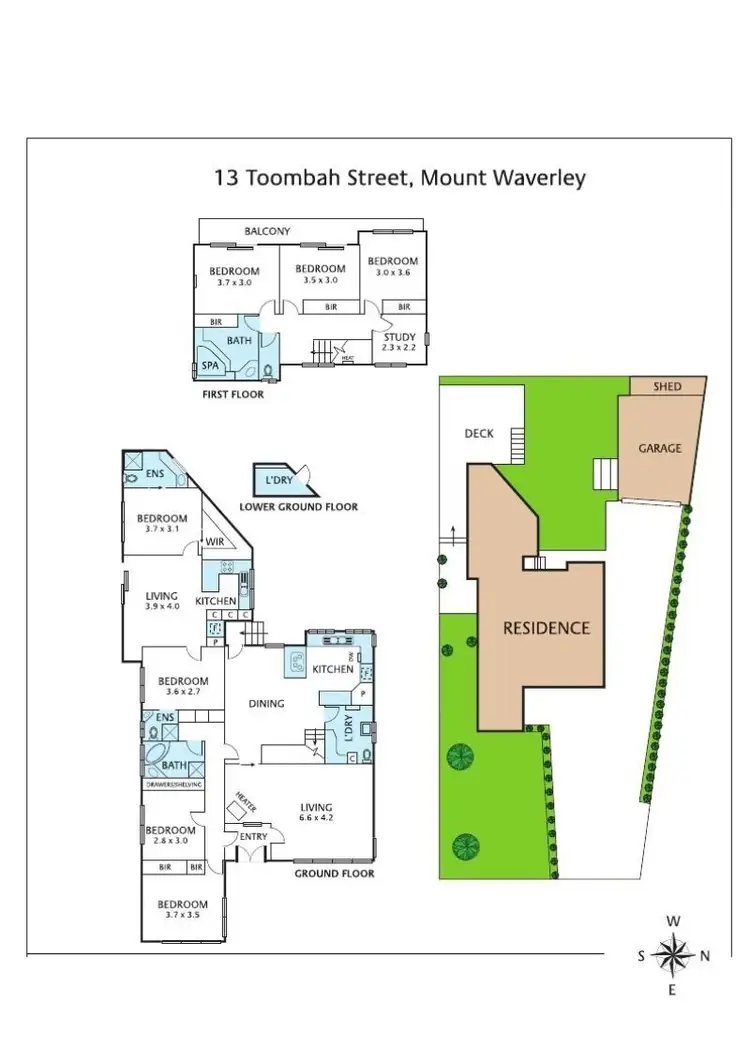 Floorplan of Homely house listing, 13 Toombah St, Mount Waverley VIC 3149