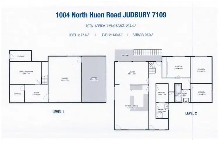 Floorplan of Homely house listing, 1004 North Huon Road, Judbury TAS 7109